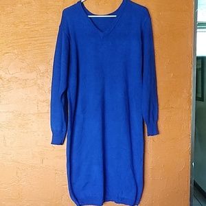 Royal blue sweater dress